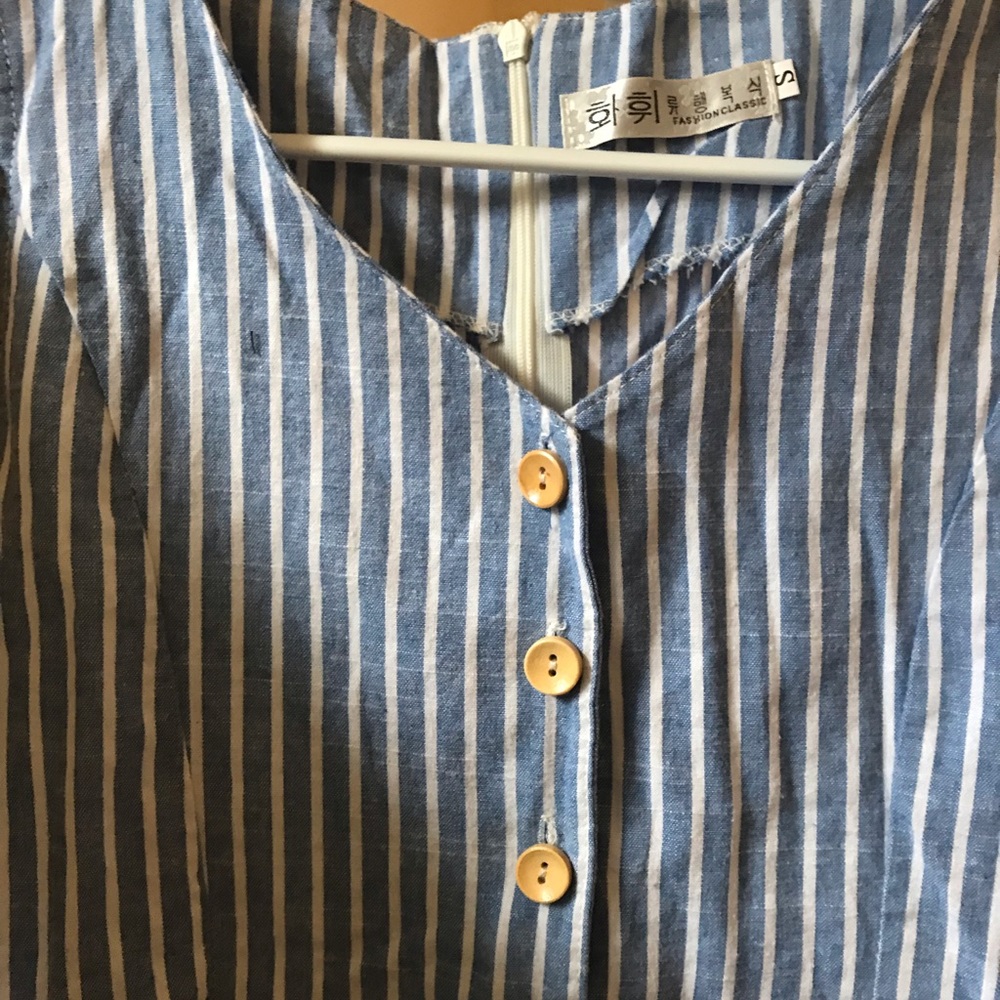 *$10 or FREE* Striped Linen Dress - Button Front